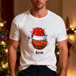T-shirt Sweat-shirt Sweat à Capuche Personnalisé avec Nom et Ballon de Sport Multicolores Cadeau Noël pour Famille Amis