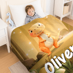 Personalisierte Cartoon Dinosaurier Dschungel weiche Decke mit Namen Home Decor Geburtstagsgeschenk für Kinder Dinosaurier-Liebhaber