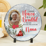 Personalized Photo Frame Design Garden Stone with Title and Stand Garden Decoration Memorial Christmas Gift for Loss of Loved One