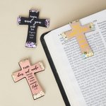 Marque-page magnétique Croix florale de la Bible personnalisée avec nom Lecture quotidienne Chrétiens Cadeau de Noël pour l'étude de la Bible Femmes