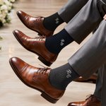 Personalisierte Socken mit besticktem Monogrammen | Warm und weich | Herren-Accessoire | JGA Hochzeit Geschenk für Männer Trauzeugen Bräutigam