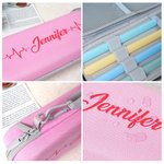 Personalised Colourful Ample Storage EKG Design Stethoscope Case with Name Birthday Nurse Graduation Appreciation Gift for Nurse Doctor