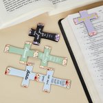 Marque-page magnétique Croix florale de la Bible personnalisée avec nom Lecture quotidienne Chrétiens Cadeau de Noël pour l'étude de la Bible Femmes
