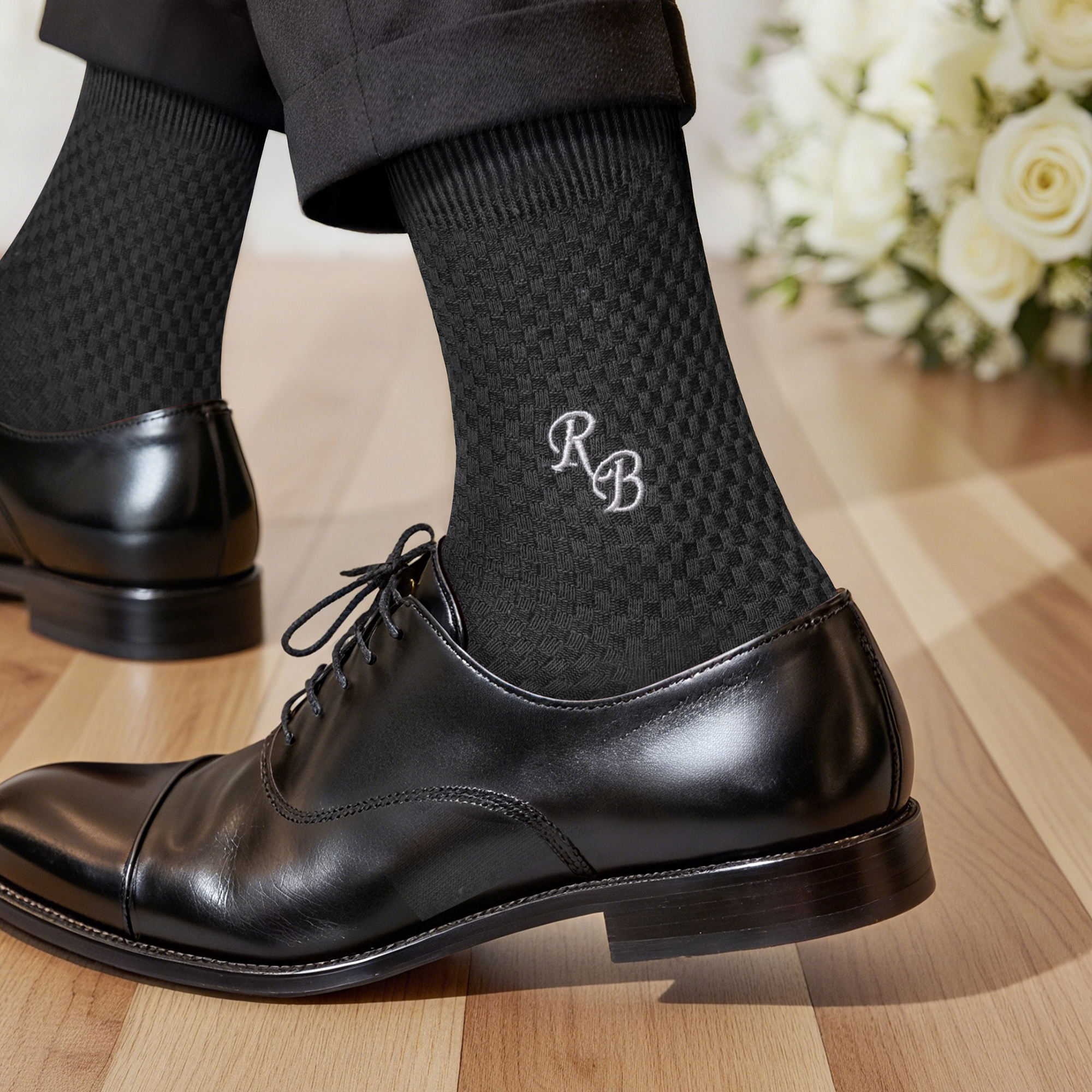 Personalisierte Socken mit besticktem Monogrammen | Warm und weich | Herren-Accessoire | JGA Hochzeit Geschenk für Männer Trauzeugen Bräutigam