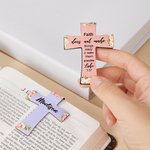 Marque-page magnétique Croix florale de la Bible personnalisée avec nom Lecture quotidienne Chrétiens Cadeau de Noël pour l'étude de la Bible Femmes