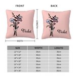 Personalizada Nacimiento Flor Lazo Rosa Multicolor Funda Almohada con Nombre Decoración del Hogar Cumpleaños Aniversario Regalo para Mujeres Niñas