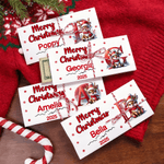 Personalized Christmas Reindeer Initial Money Holder Card Wallet with Name and Envelope Christmas Gift for Family Kids