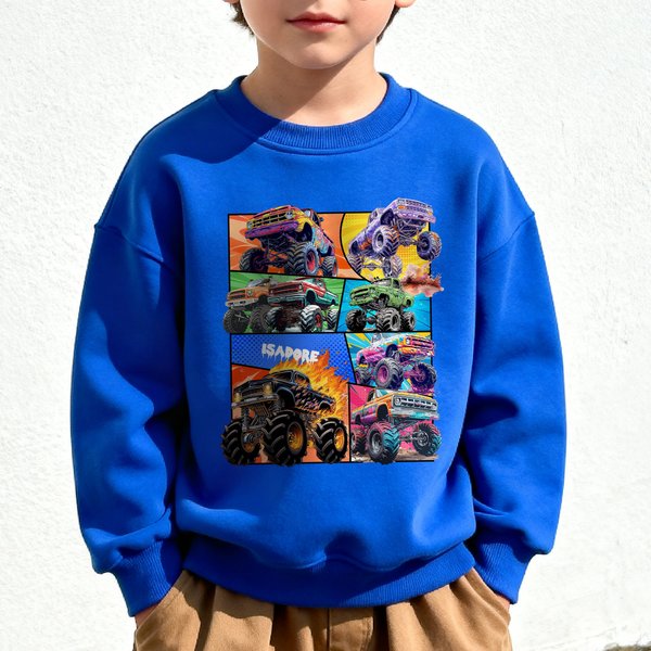 Personlig Truck Off-Road Vehicle Design Multicolor Kid T-shirt Sweatshirt Hoodie med namn Födelsedag Julklapp för flickor Pojkar