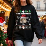 Personalisiertes Weiches Weihnachts-Sweatshirt mit 1–2 Haustier Gesichtsfoto Weihnachtsmütze Namen Text Weihnachten Geschenk für Tierbesitzer