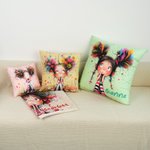 Custom Quirky Girl Pillow Cover with Name – Gift for Girls & Women