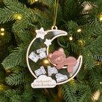 Gepersonaliseerd Moon Shaker Bear Baby Frist Kerst Ornament met Naam Kamer Decoratie Kerstcadeau voor Meisje Jongen Ouders