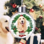 Personlig krans Julkulprydnad med foto av husdjur med namn Heminredning Julklapp för husdjursägare och älskare