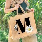 Bolsa de yute personalizada con inicial y nombre Accesorios de viaje Regalo de cumpleaños para mujer