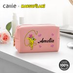 Personalised Long-Tailed Leopard Marsupilami PU Leather Makeup Pouch Bag with Name Travel Essentials Birthday Gift for Her  | Callie × Marsupilami®