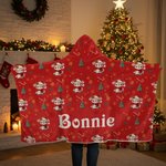 Gepersonaliseerde kerstmuts schattig dier zacht capuchon deken met naam verjaardag kerstcadeau voor jongens meisjes