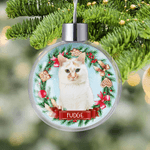 Personlig krans Julkulprydnad med foto av husdjur med namn Heminredning Julklapp för husdjursägare och älskare