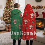 Gepersonaliseerde kerstmuts schattig dier zacht capuchon deken met naam verjaardag kerstcadeau voor jongens meisjes