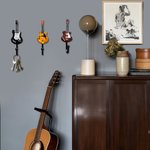 Crochets décoratifs de tête de guitare électrique personnalisés avec nom Lot de 3 Décorations de studio de musique pour la maison Cadeau d'anniversaire pour joueur de guitare Amoureux de la musique