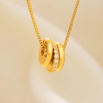 Personalized Zircon Multiple Circle Necklace with Name Dainty Jewellery Anniversary Birthday Gift for Girl Woman
