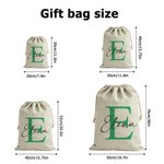 Personalized Simple Name Initial Text Sack Drawstring Treat Bag Daily Use Party Favors Christmas Gift for Kids Family Friends