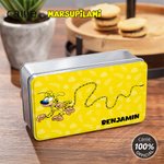 Personalised Cute Long-Tailed Leopard Marsupilami Food Grade Metal Biscuit Tin Box with Name Birthday Christmas Gift for Kids | Callie × Marsupilami®