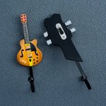 Crochets décoratifs de tête de guitare électrique personnalisés avec nom Lot de 3 Décorations de studio de musique pour la maison Cadeau d'anniversaire pour joueur de guitare Amoureux de la musique