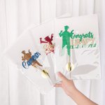 Personalisierte Glitter Multicolor Absolvent Silhouette Kuchen Topper mit Namen und Jahr Kuchen Dekor Graduation Saison Party Geschenk für Absolventen