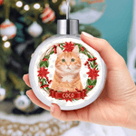 Personlig krans Julkulprydnad med foto av husdjur med namn Heminredning Julklapp för husdjursägare och älskare
