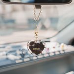 Personalisierte Stern Herzform Haustier Haar Lagerung Schlüsselanhänger mit Namen und Perlenkette Sympathie Memorial Geschenk für den Verlust von Haustier