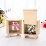 Personalisierte niedliche Ostern Hase Ei rosa Schleife anfängliche hölzerne klare Spardose Sparschwein mit Namen Ostern Party Bildungsgeschenk für Kinder