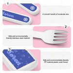 Personalised Cartoon Animal Christmas Tree Santa Hat Food-Grade Kid's Fork Spoon Knife 3 Pcs Cutlery Set with Name Daily Use Christmas Gift for Kids