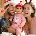 Personalised Cute Santa Claus Design 100% Cotton Soft Baby Romper with Embroidered Name Christmas Gift for Baby Newborn