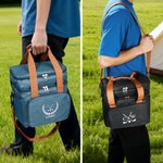Personalised Golf Initial Monogram Multi-Compartment Waterproof Cooler Insulated Bag with Shoulder Strap and Name Outdoor Activity Essentials for Men