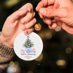 Personalized Mahjong Christmas Tree Chinoiserie Design Ceramic Ornament with Name and Year Tree Decor Christmas Mahjong Night Gift for Mahjong Players