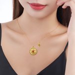 Gepersonaliseerde Hexagram Beschermer Energie Munt Medaille ketting met geboortesteen en initiaal sierlijke familie sieraden verjaardag verjaardagscadeau voor vrouwen mannen