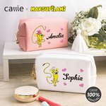 Personalised Long-Tailed Leopard Marsupilami PU Leather Makeup Pouch Bag with Name Travel Essentials Birthday Gift for Her  | Callie × Marsupilami®