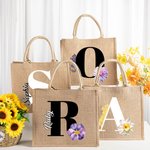 Bolsa de yute personalizada con inicial y nombre Accesorios de viaje Regalo de cumpleaños para mujer