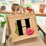 Bolsa de yute personalizada con inicial y nombre Accesorios de viaje Regalo de cumpleaños para mujer