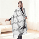 Foulard à franges multicolore plaqué personnalisé avec nom Anniversaire Cadeau de Noël pour Femme Maman Femme