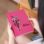 Cuaderno personalizado con nombre y páginas rayadas Accesorio de escritura Uso diario Regalo de cumpleaños para madres Mujeres