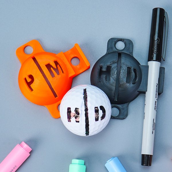 Personalised Multicolour 3D Printed Initials Golf Ball Line Stencil for Sharper Aim Golf Accessories Birthday Club Gift for Golfers Golf Lovers