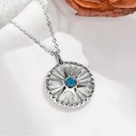 Collier Médaille d'Energie Hexagramme Gardien Personnalisé avec Pierre de Naissance Bijoux de Famille délicat Cadeau d'Anniversaire pour Femmes Hommes
