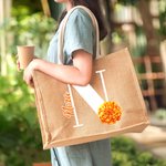 Bolsa de yute personalizada con inicial y nombre Accesorios de viaje Regalo de cumpleaños para mujer