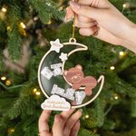 Gepersonaliseerd Moon Shaker Bear Baby Frist Kerst Ornament met Naam Kamer Decoratie Kerstcadeau voor Meisje Jongen Ouders
