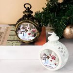 Personalized Christmas Snowman Heart Paw Prints LED Flameless Candle Ornament with 1-14 Names Christmas Decor Gift for Family
