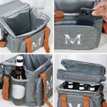 Personalised Golf Initial Monogram Multi-Compartment Waterproof Cooler Insulated Bag with Shoulder Strap and Name Outdoor Activity Essentials for Men