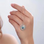 Collier Médaille d'Energie Hexagramme Gardien Personnalisé avec Pierre de Naissance Bijoux de Famille délicat Cadeau d'Anniversaire pour Femmes Hommes