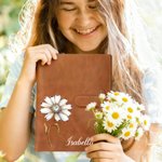 Personalizzato nascita nome fiore Pelle PU A5 Notebook Cover con tasca portaoggetti Viaggio Essentials Regalo di compleanno per la famiglia amici
