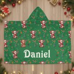 Gepersonaliseerde kerstmuts schattig dier zacht capuchon deken met naam verjaardag kerstcadeau voor jongens meisjes