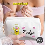 Personalised Long-Tailed Leopard Marsupilami PU Leather Makeup Pouch Bag with Name Travel Essentials Birthday Gift for Her  | Callie × Marsupilami®